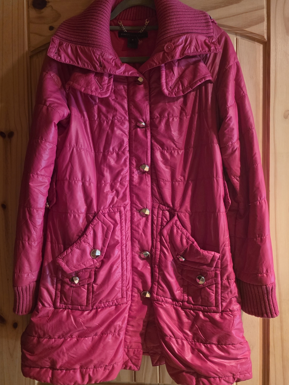 Marc by Marc Jacobs Women's Raspberry Quilted Pea Coat. Sz. M